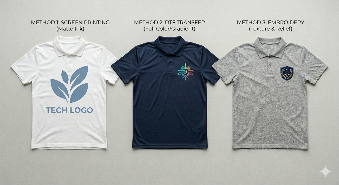 Screen Printing vs DTF vs Embroidery